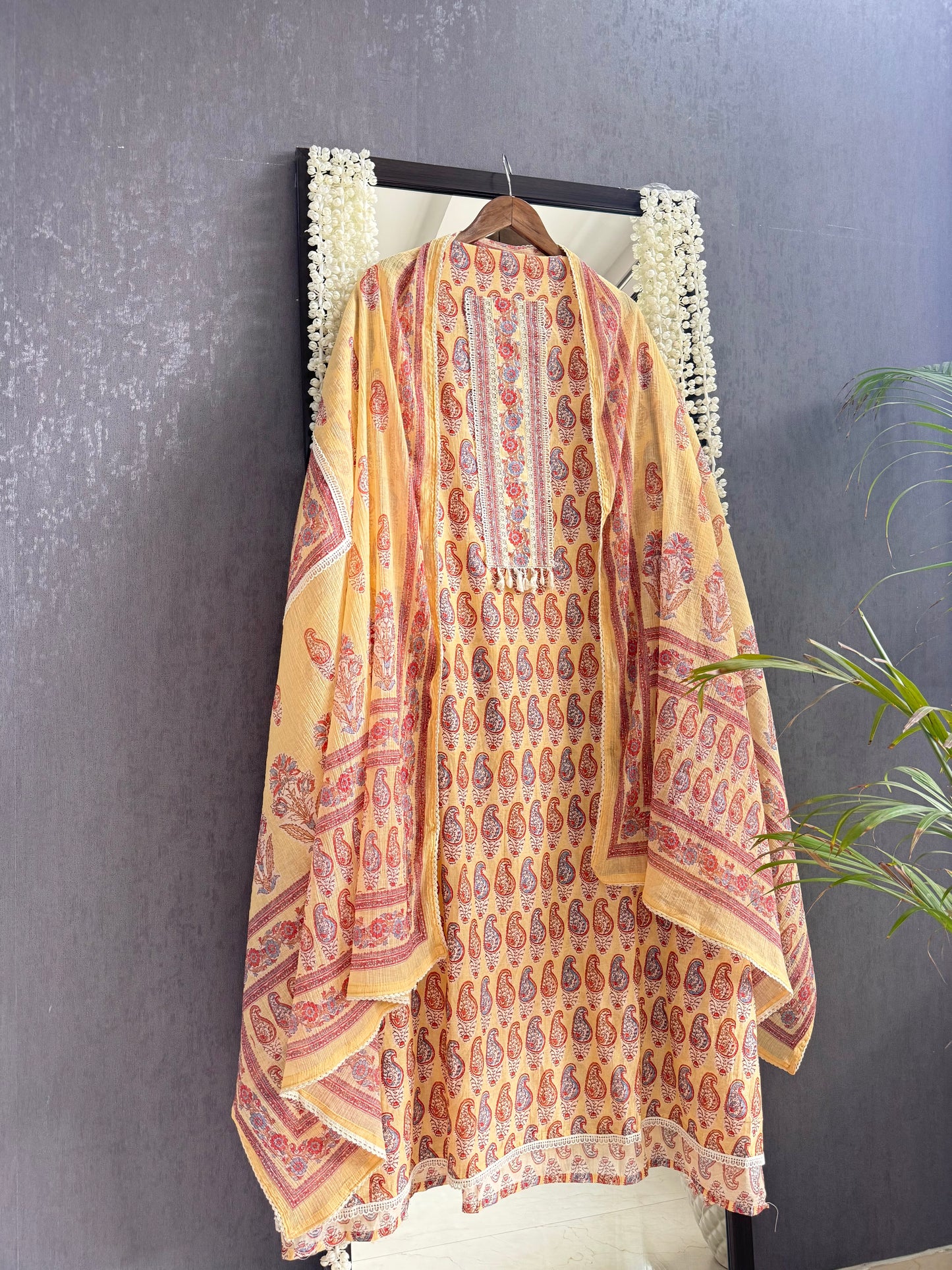 Mulmul cotton paisley florals suit