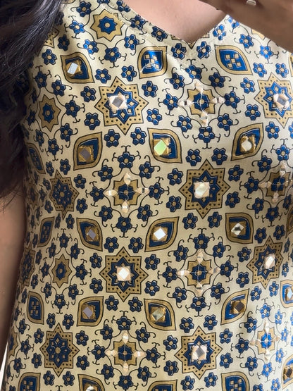 Cotton Ajrakh kurta set