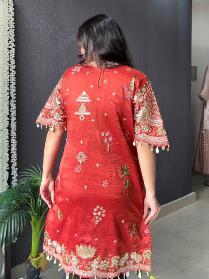 Luxurious raw silk Handwork set