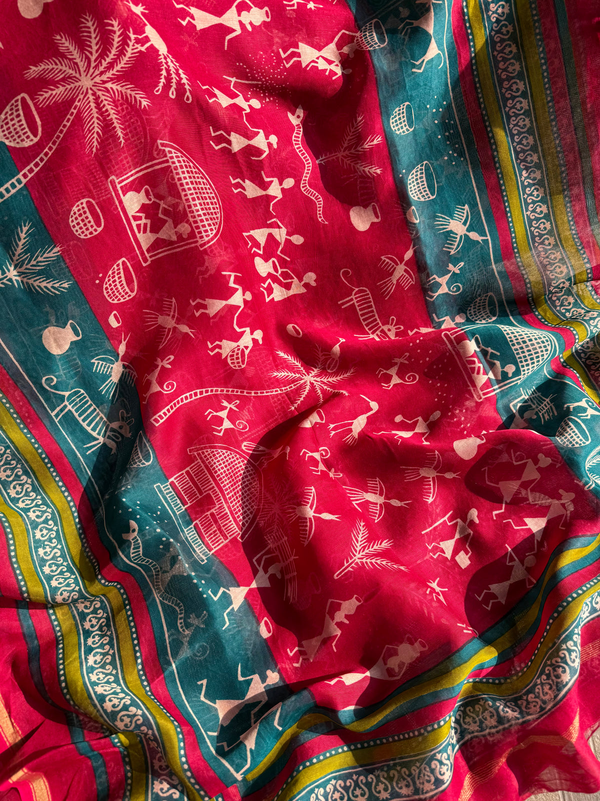 Pure Maheshwari warli art suit