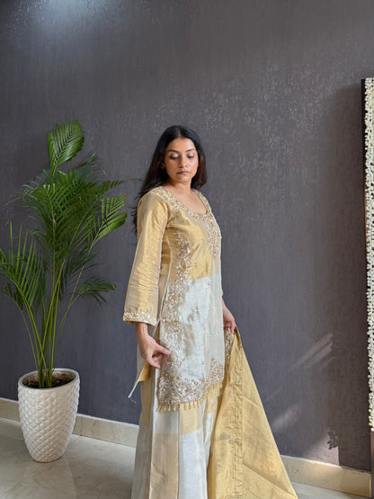 Mettalic Handwork sharara set