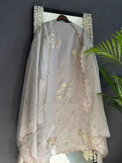 Luxurious Mul chanderi gota appliqué work suit