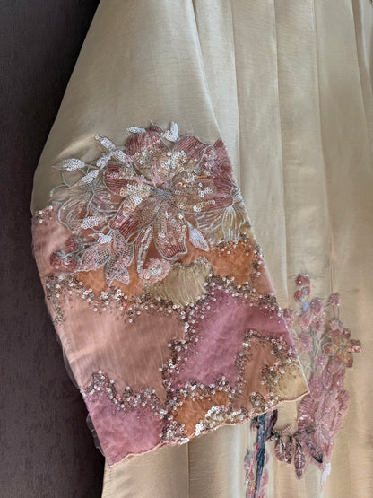 Luxurious appliqué birds Anarkali suit