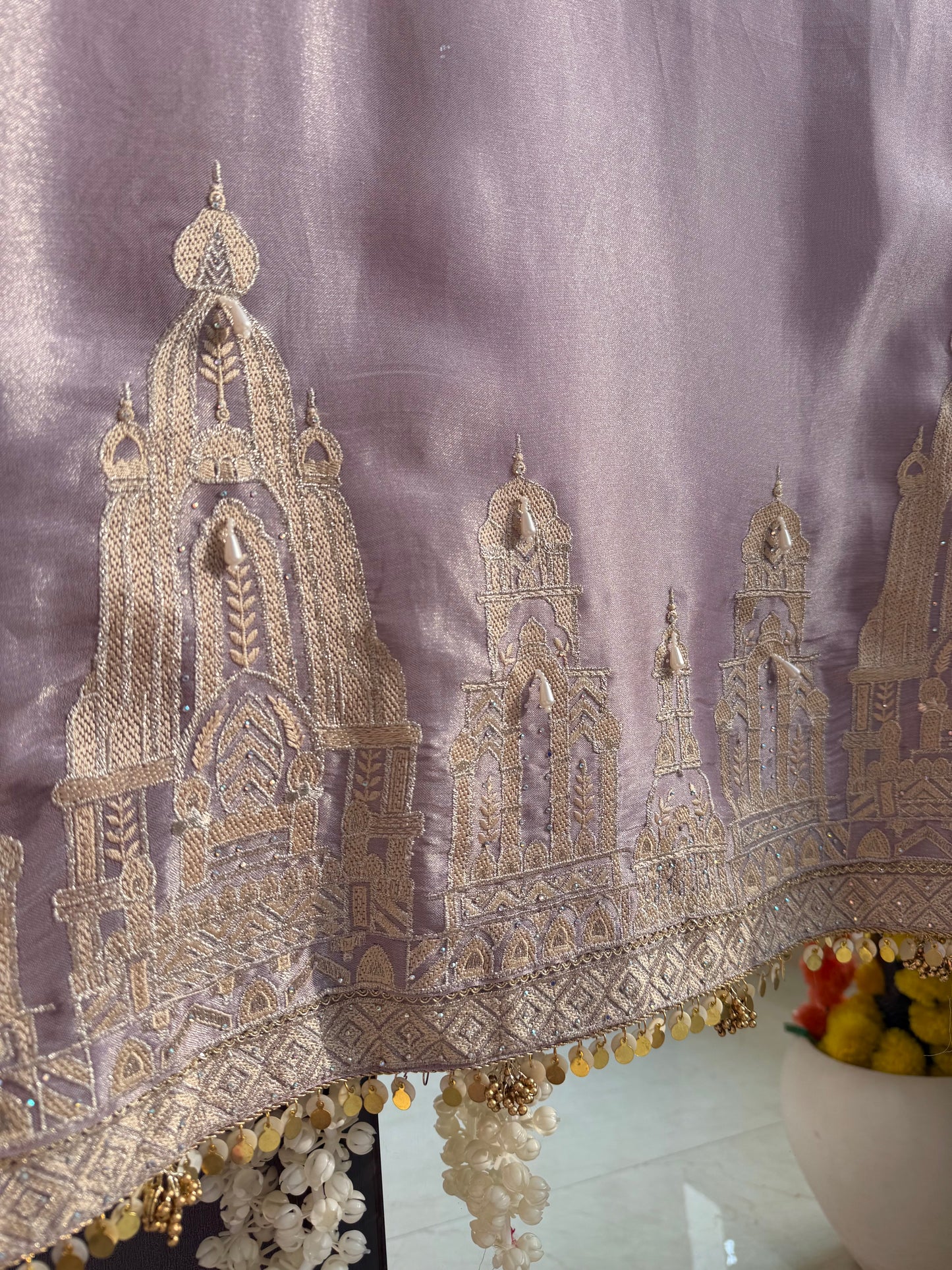 Luxurious temple zari work suit
