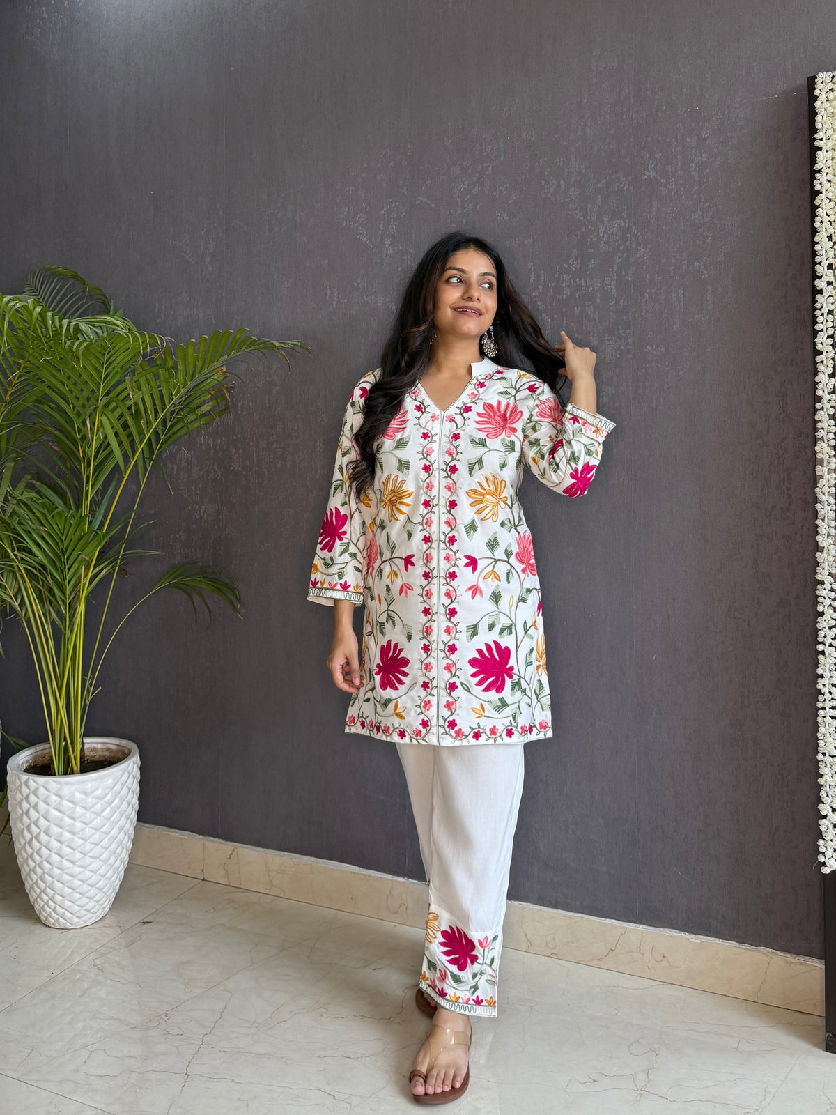 Liva cotton Kashmiri aari Coord set