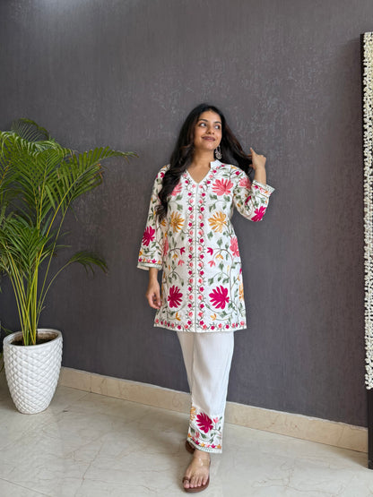 Liva cotton Kashmiri aari Coord set