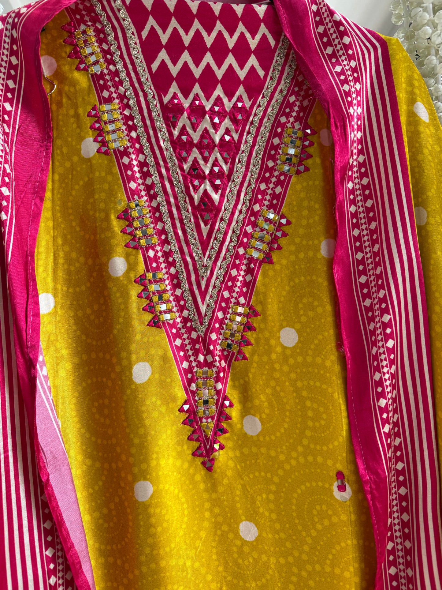 Modal silk mirror work suits