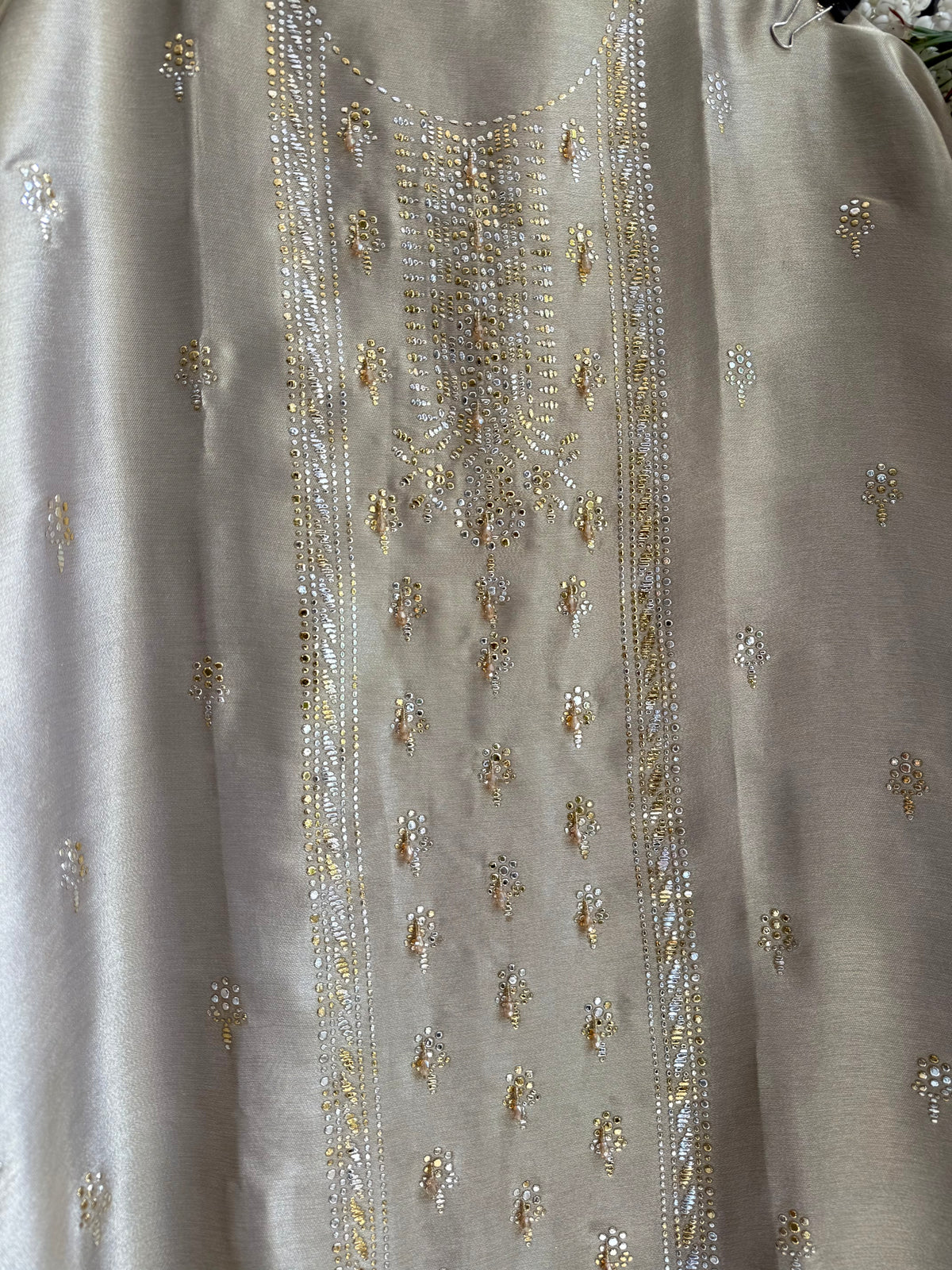 Luxurious Tissue silk mukaish suit