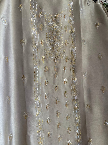 Luxurious Tissue silk mukaish suit