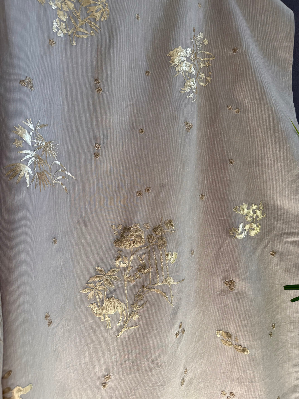 Luxurious Mul chanderi gota appliqué work suit