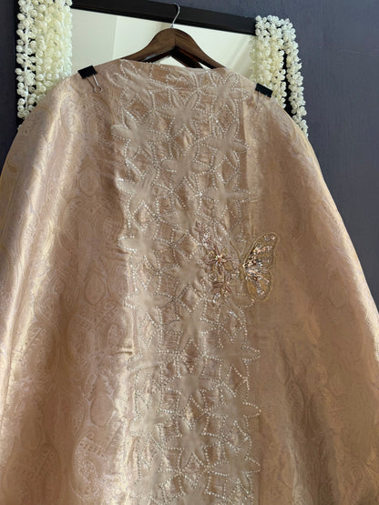 Luxurious brocade cutwork Tissue silk suit