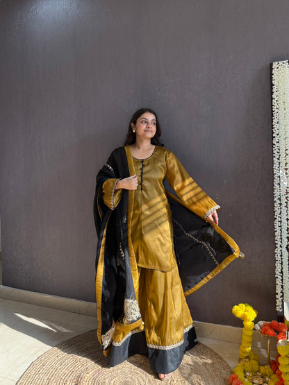 Luxurious metallic sharara set