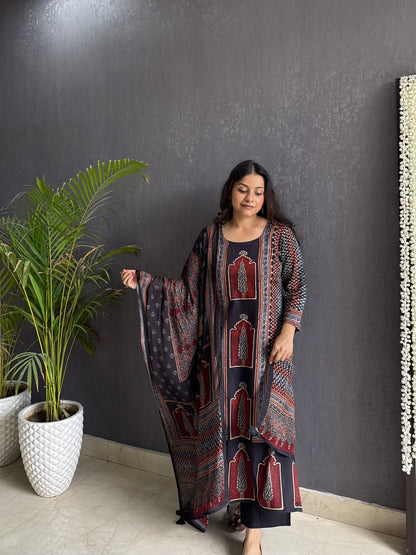Cotton Ajrakh suit set