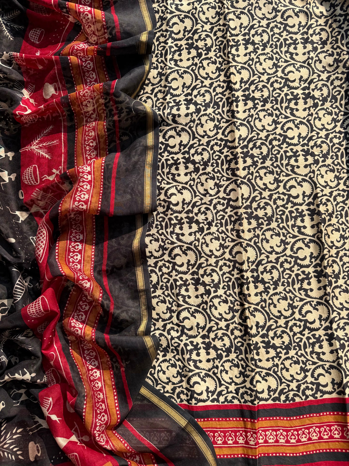 Pure Maheshwari warli art suit
