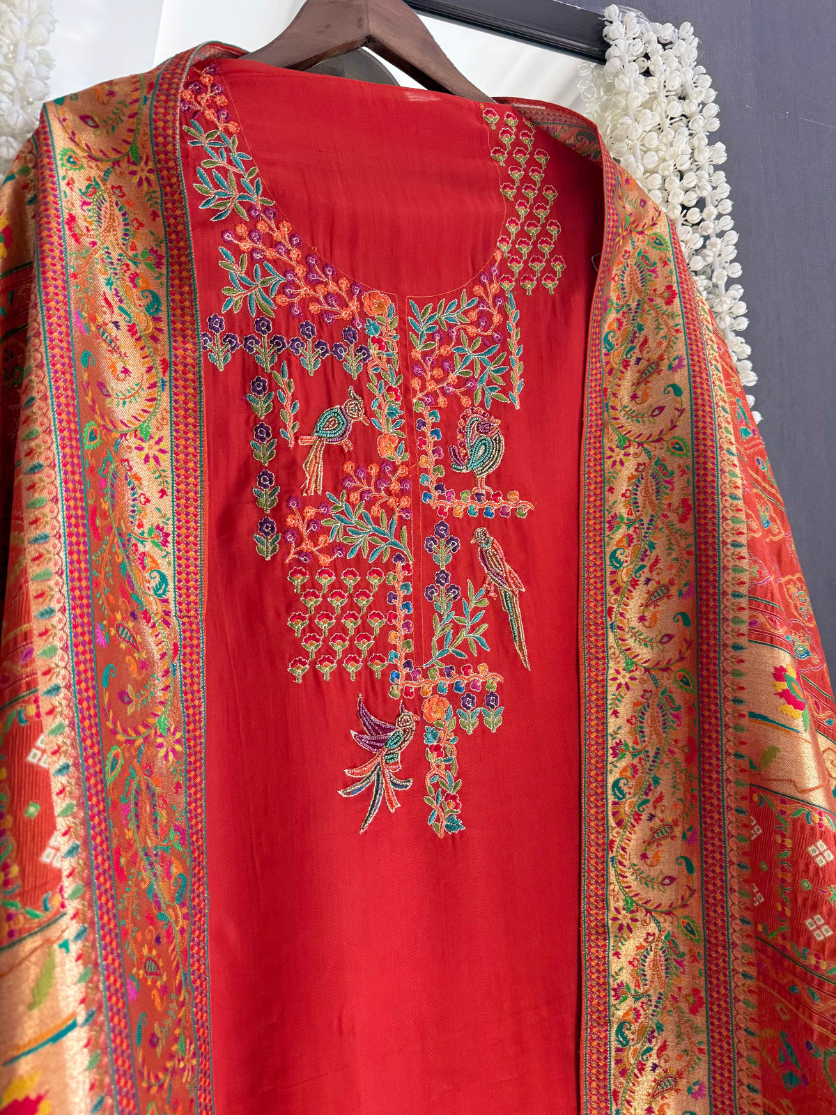 Meenakari Benarsi Paithani Handwork suit