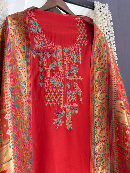Meenakari Benarsi Paithani Handwork suit