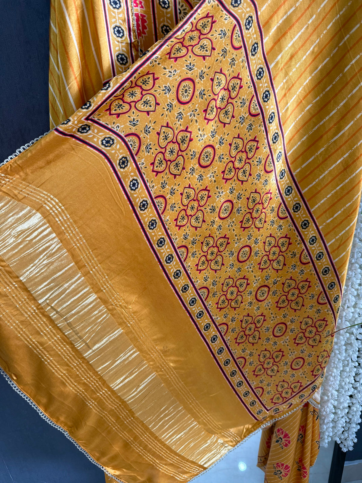 Gajji silk ajrakh Handwork suits