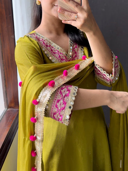 Mirror work sharara set