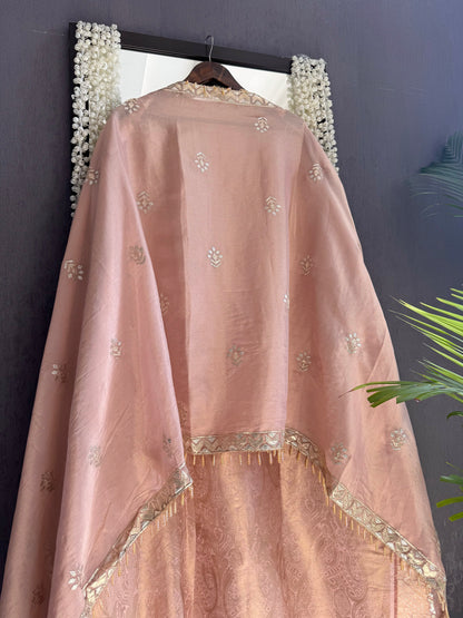 Luxurious Tissue Brocade gota appliqué work suit