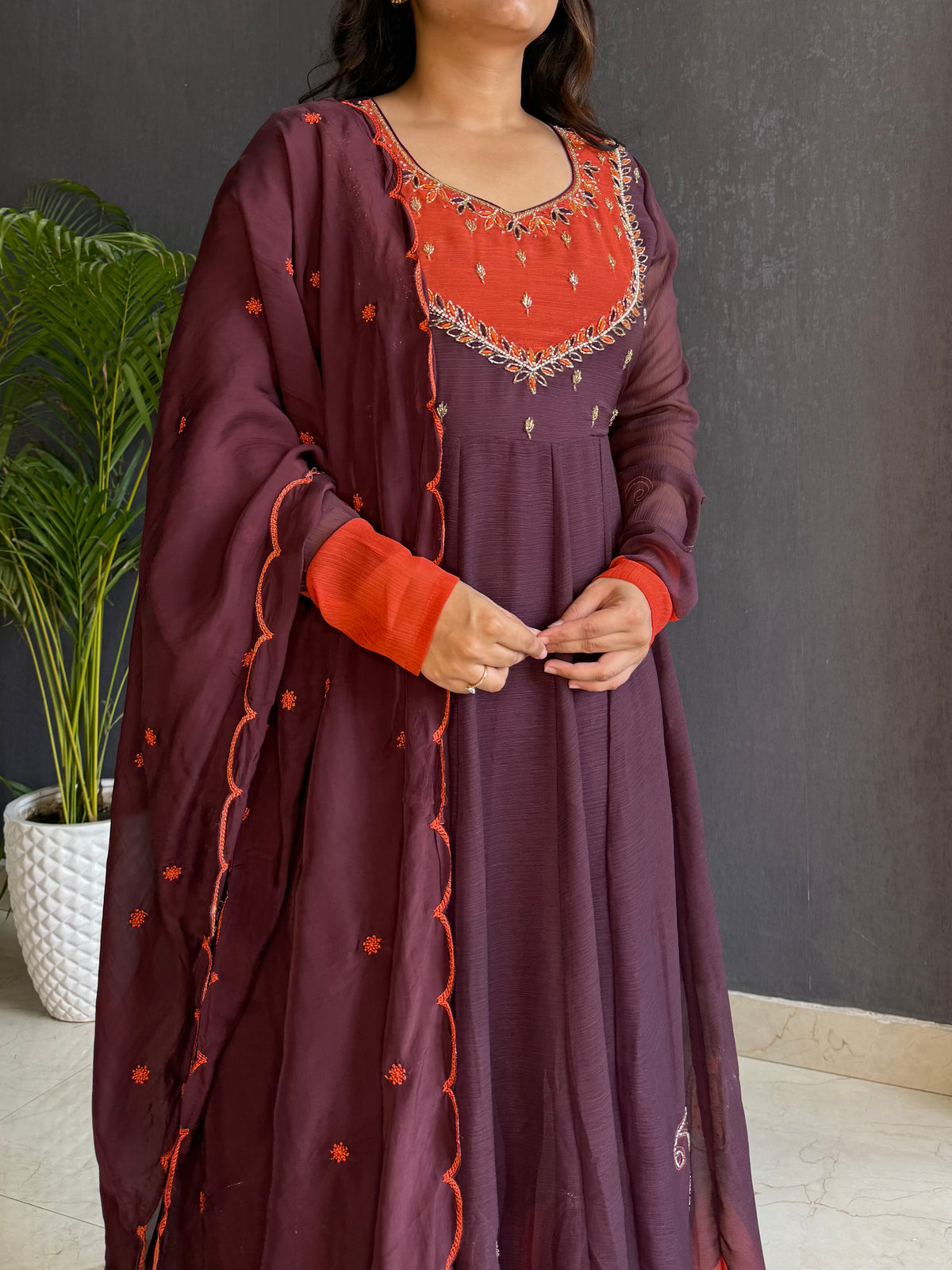 Handwork anarkali set