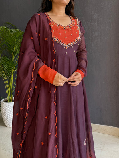 Handwork anarkali set