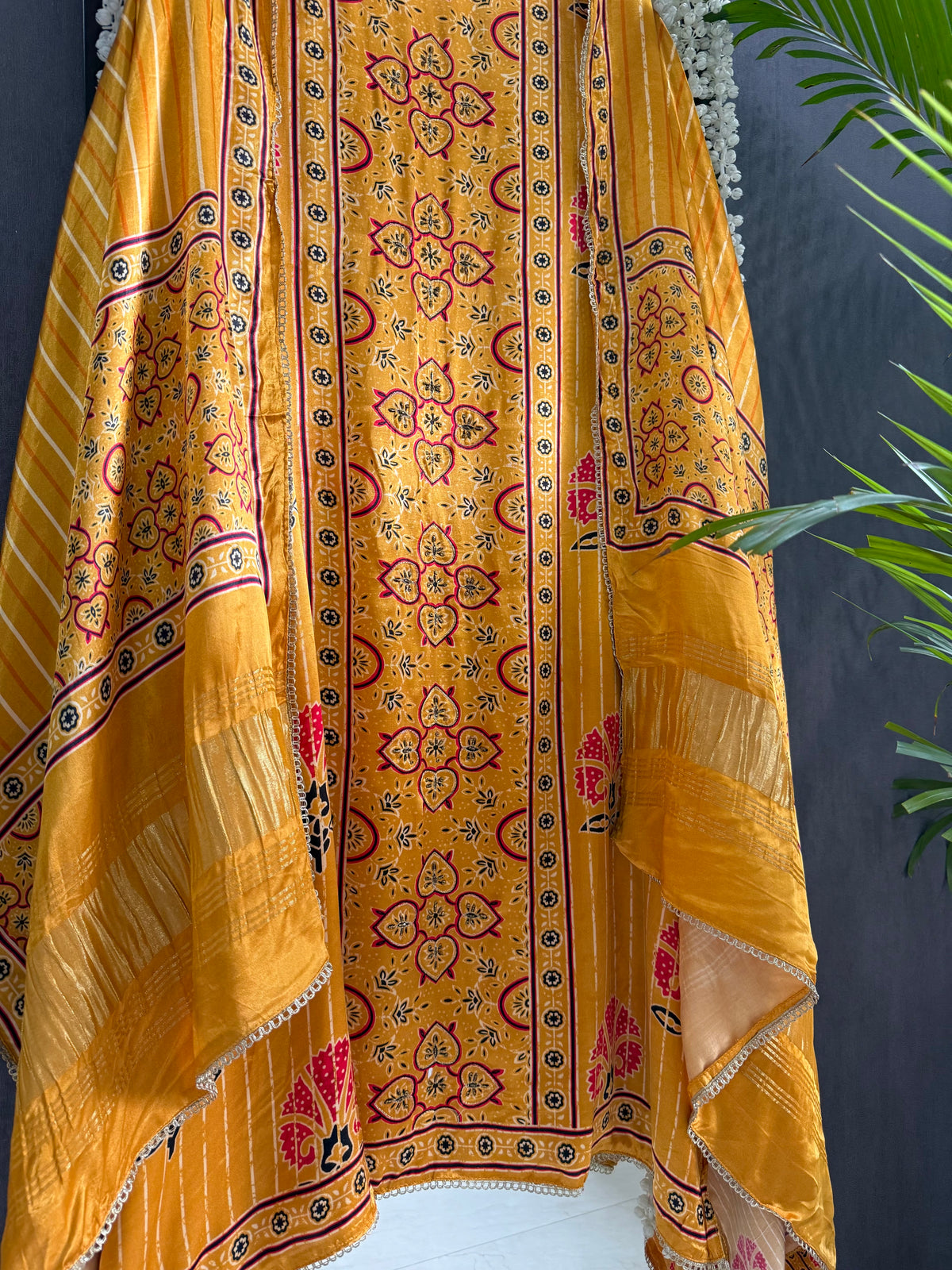 Gajji silk ajrakh Handwork suits