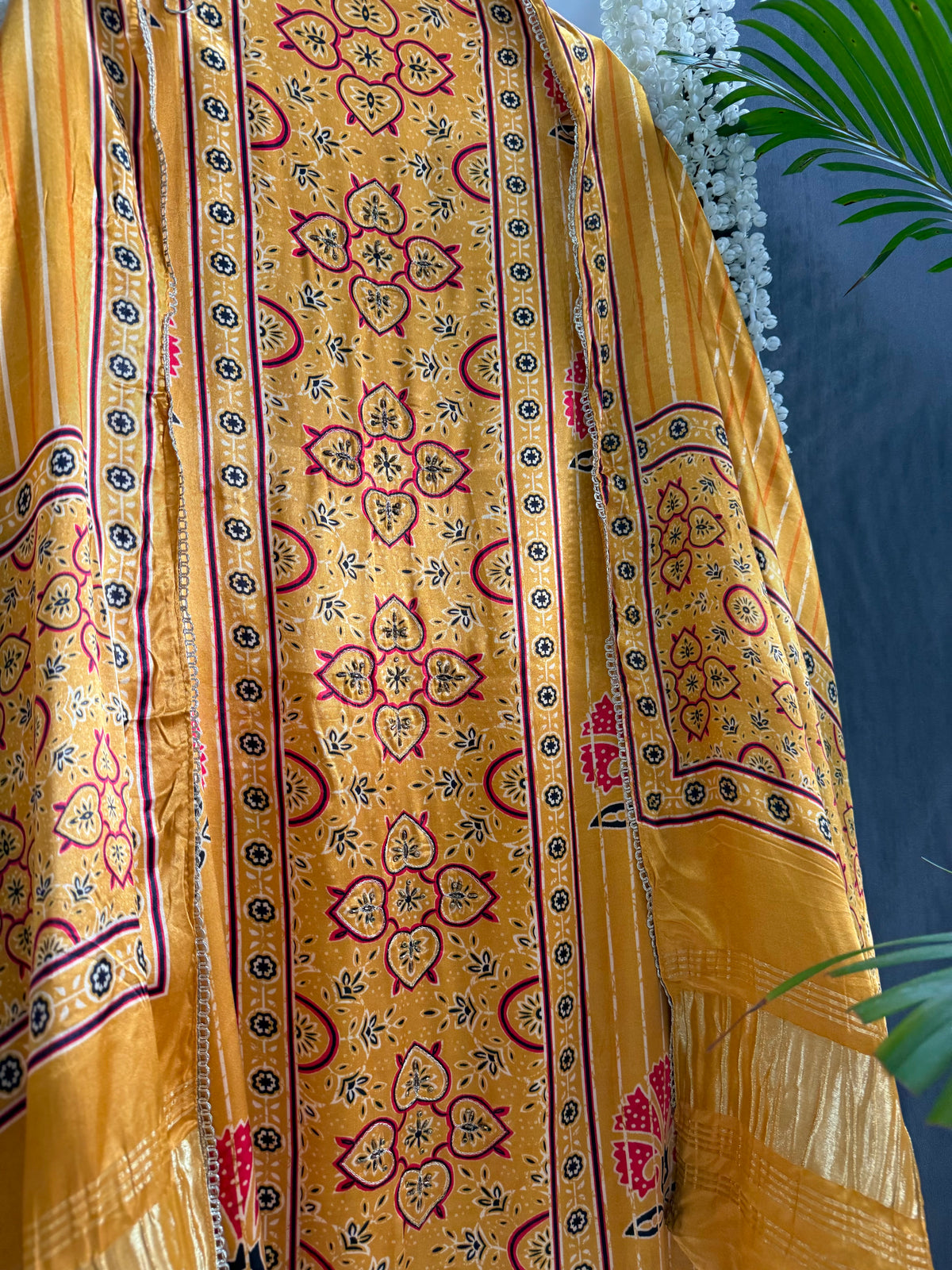 Gajji silk ajrakh Handwork suits