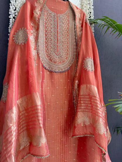 Luxurious Tissue benarsi zari handwork suit