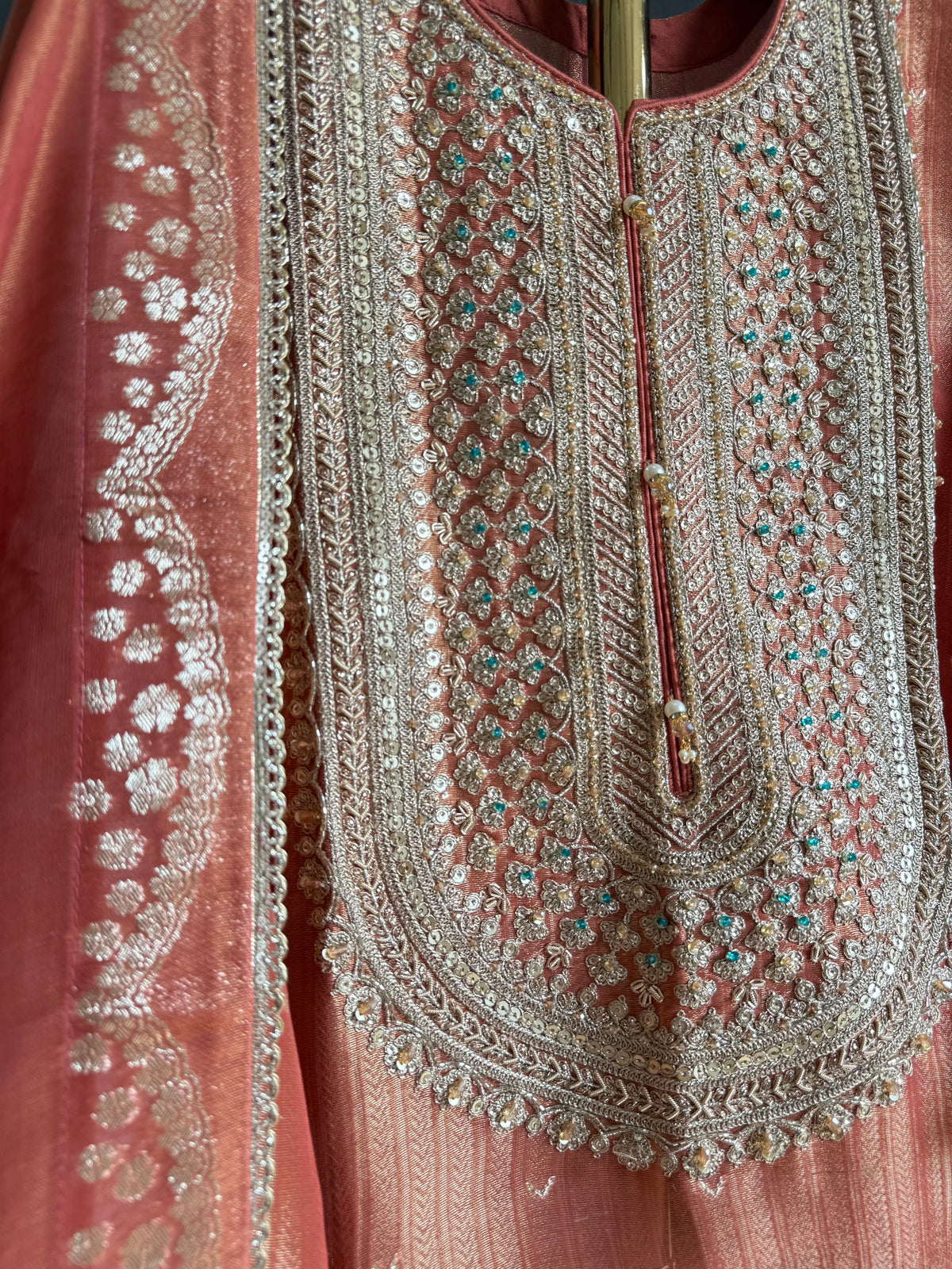 Luxurious Tissue benarsi zari handwork suit