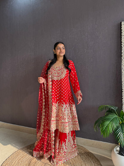 Luxurious Anarkali sharara set