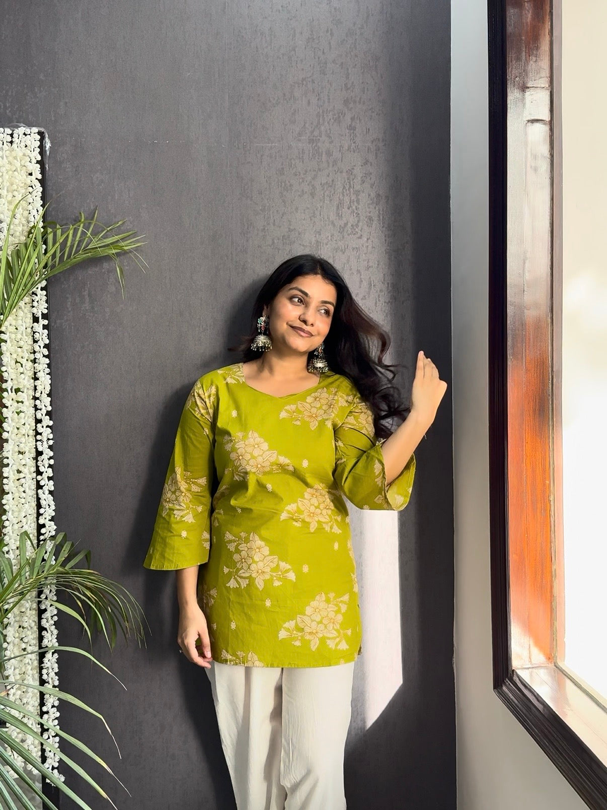 Floral Printed back dori short kurtas