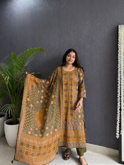 Cotton Ajrakh suit set
