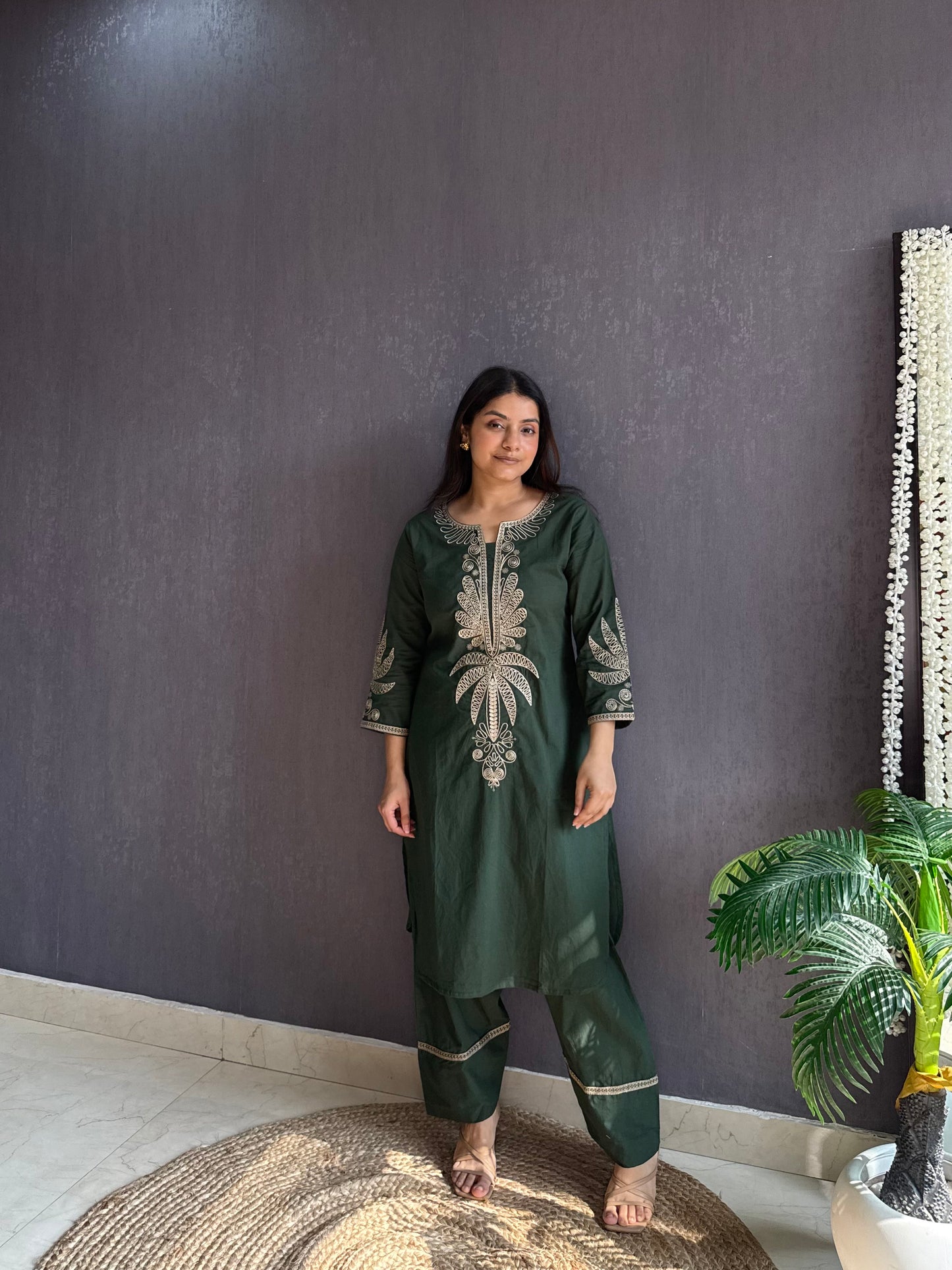 Cotton farshi Palm trees set