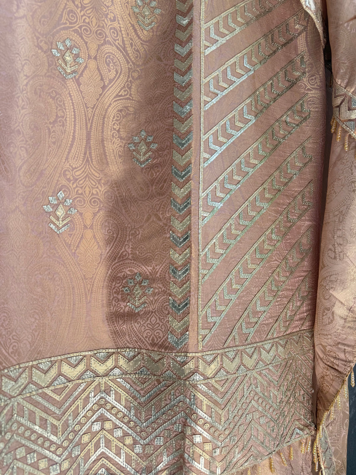 Luxurious Tissue Brocade gota appliqué work suit