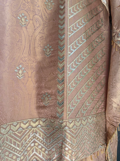 Luxurious Tissue Brocade gota appliqué work suit
