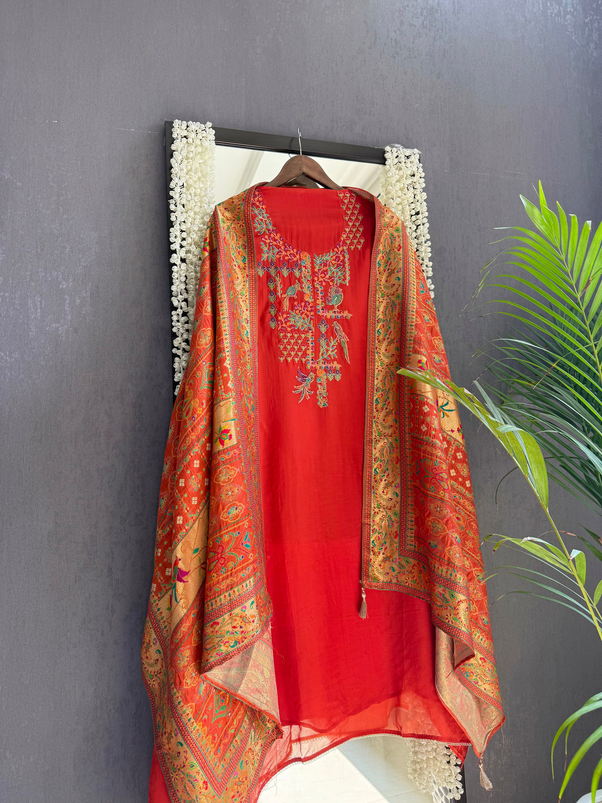 Meenakari Benarsi Paithani Handwork suit