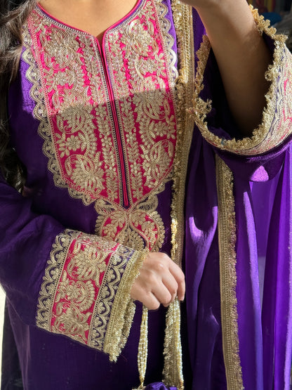 Luxurious raw silk aari work set