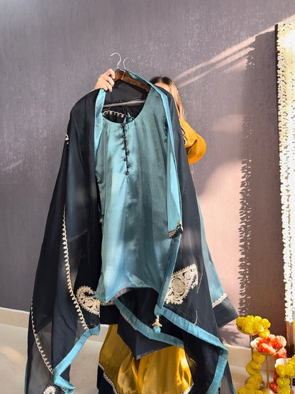 Luxurious metallic sharara set