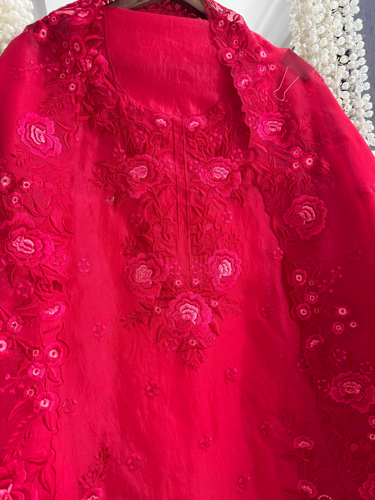 Luxurious Monochromatic parsi work suit