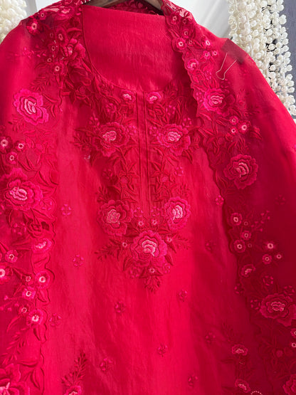 Luxurious Monochromatic parsi work suit