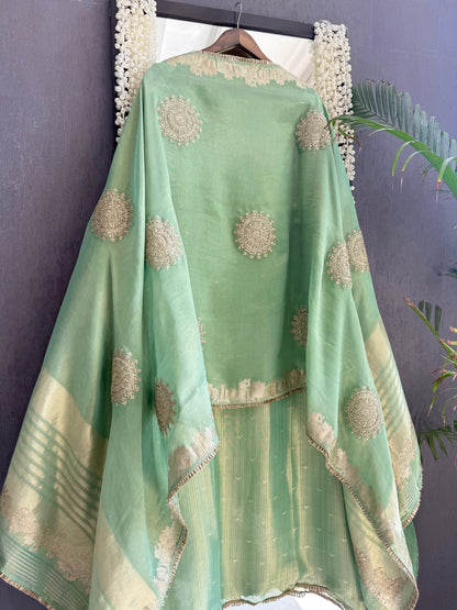 Luxurious Tissue benarsi zari handwork suit