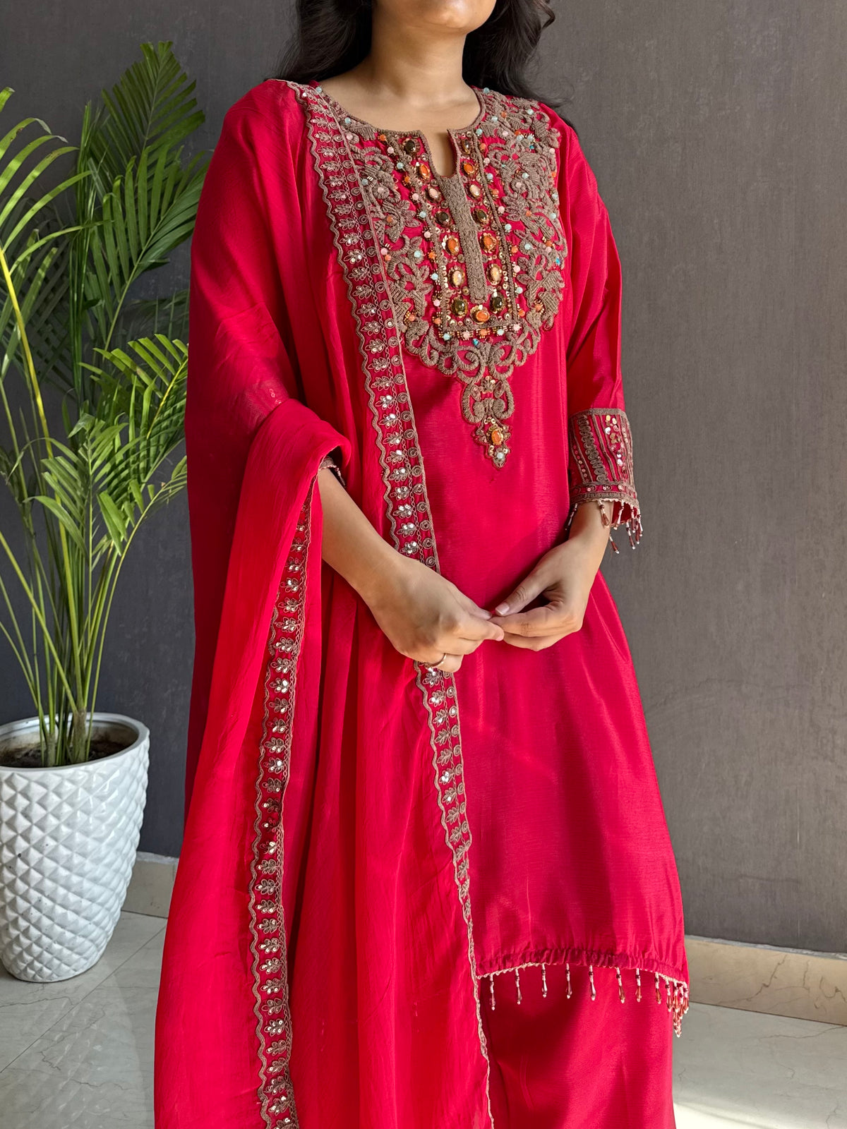 Premium silk antique dori set