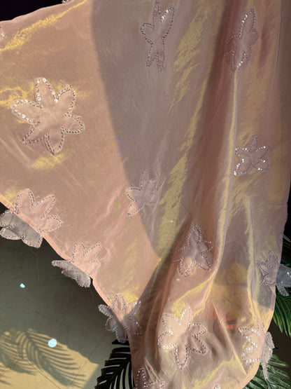 Luxurious brocade cutwork Tissue silk suit