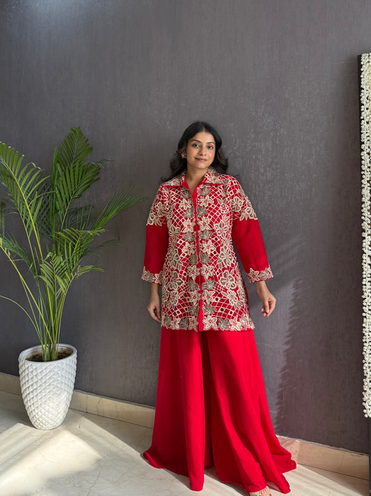 Premium cutwork sharara set