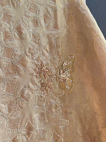 Luxurious brocade cutwork Tissue silk suit