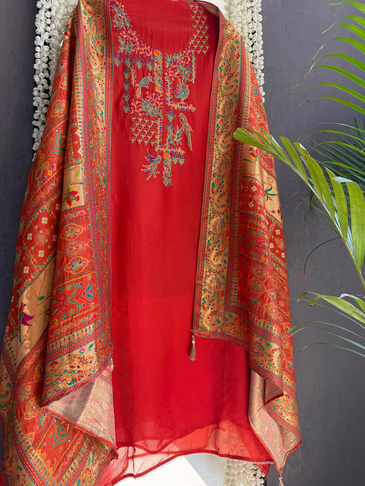 Meenakari Benarsi Paithani Handwork suit