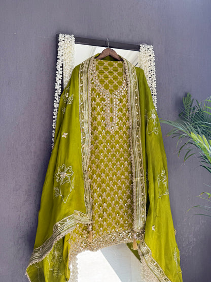 Luxurious gotapatti pitta work suit