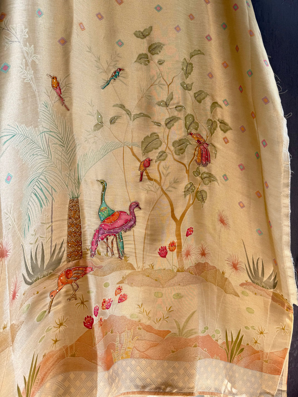 Meenakari Benarsi Flamingos Handwork suit