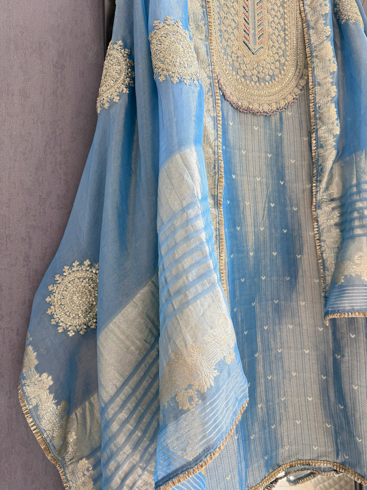 Luxurious Tissue benarsi zari handwork suit