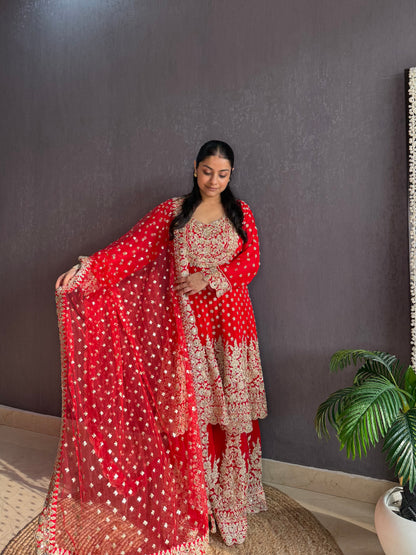 Luxurious Anarkali sharara set